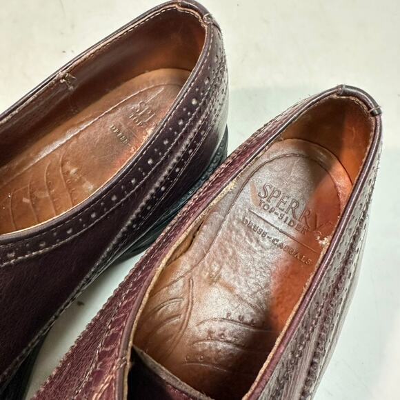 VGUC Rancourt & Co. x Sperry Top Sider Burgundy Wingtip Longwing 10 Narrow (S) main image 5